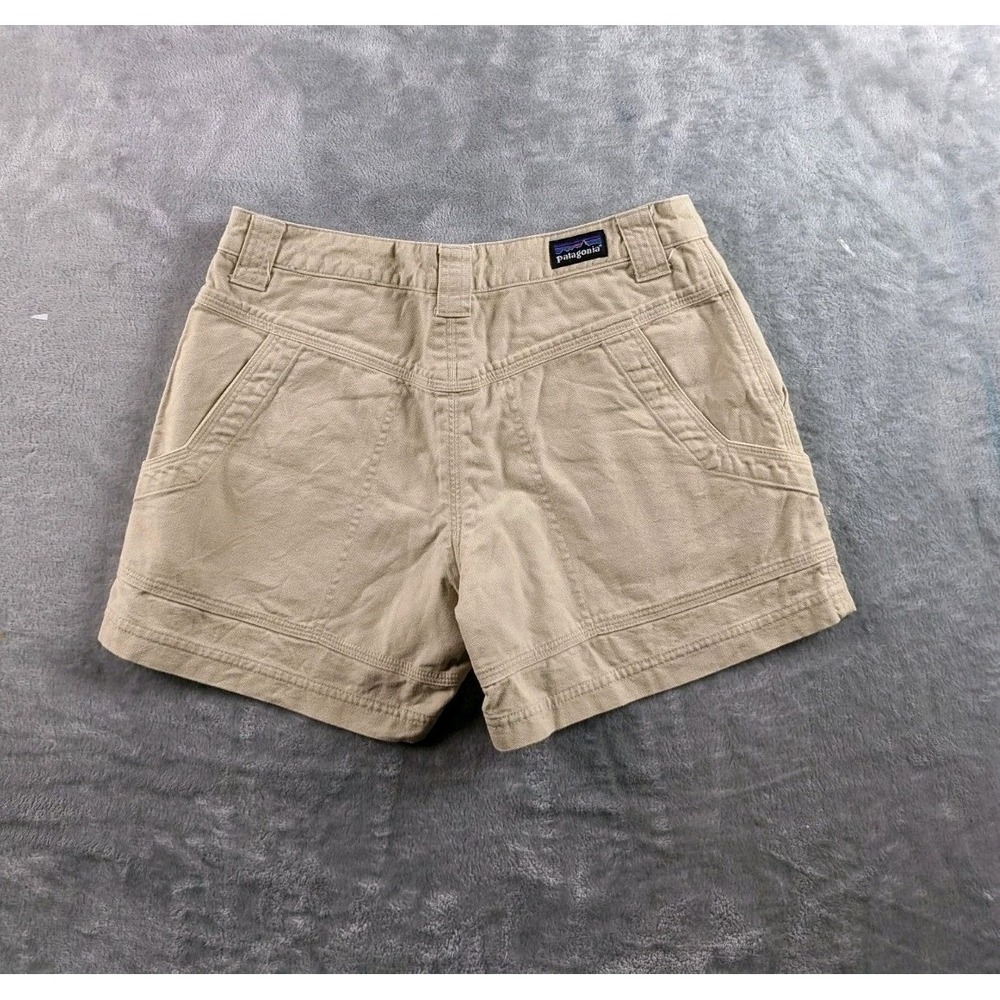 Patagonia Stand Up Shorts Womens 4 Beige Canvas 4" Inseam Organic Cotton Hiking